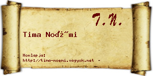 Tima Noémi névjegykártya